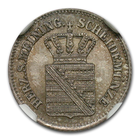 1864 Germany Saxe-Meiningen Silver Kruezer MS-65 NGC 1864 Germany Saxe-Meiningen Silver Kruezer MS-65 NGC