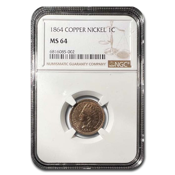 1864 Indian Head Cent Copper Nickel MS-64 NGC