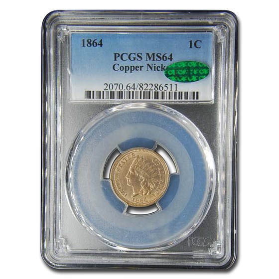 1864 Indian Head Cent Copper-Nickel MS-64 PCGS CAC 1864 Indian Head Cent Copper-Nickel MS-64 PCGS CAC