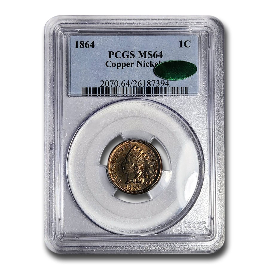 1864 Indian Head Cent Copper-Nickel MS-64 PCGS CAC