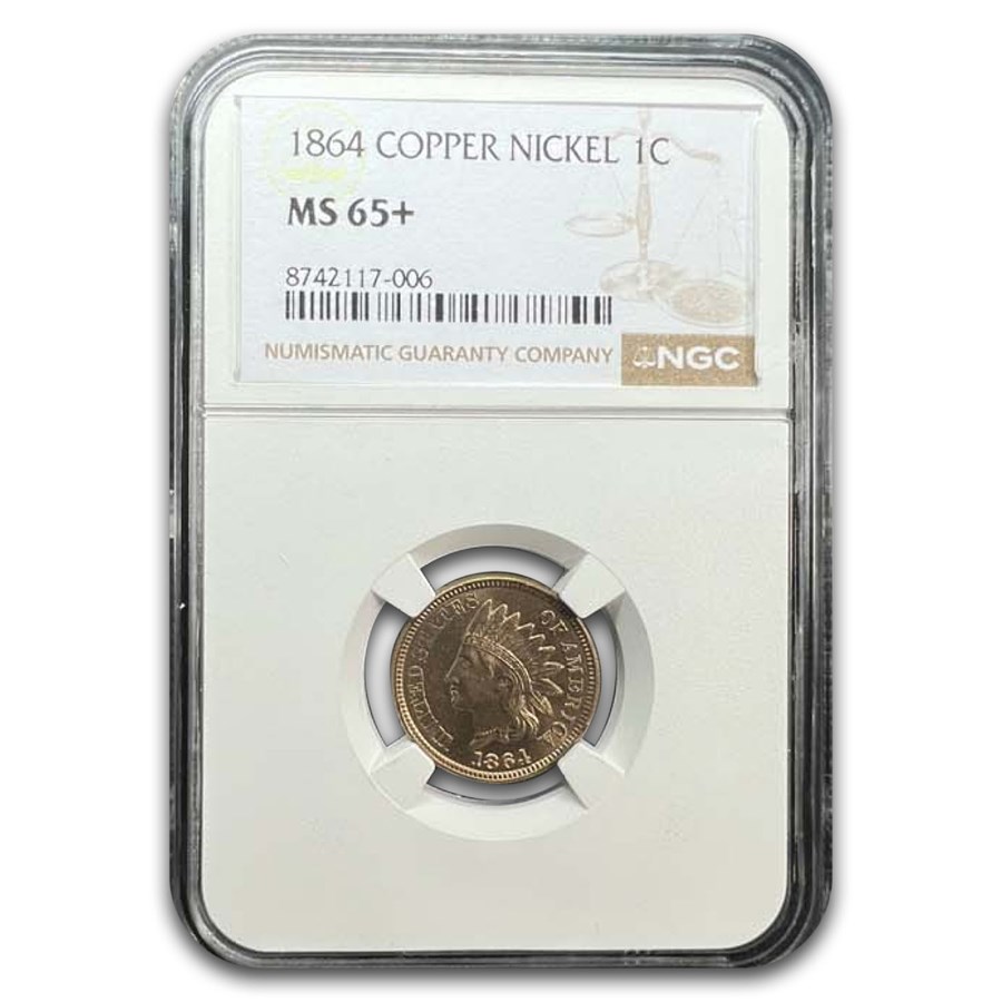 1864 Indian Head Cent Copper Nickel MS-65+ NGC