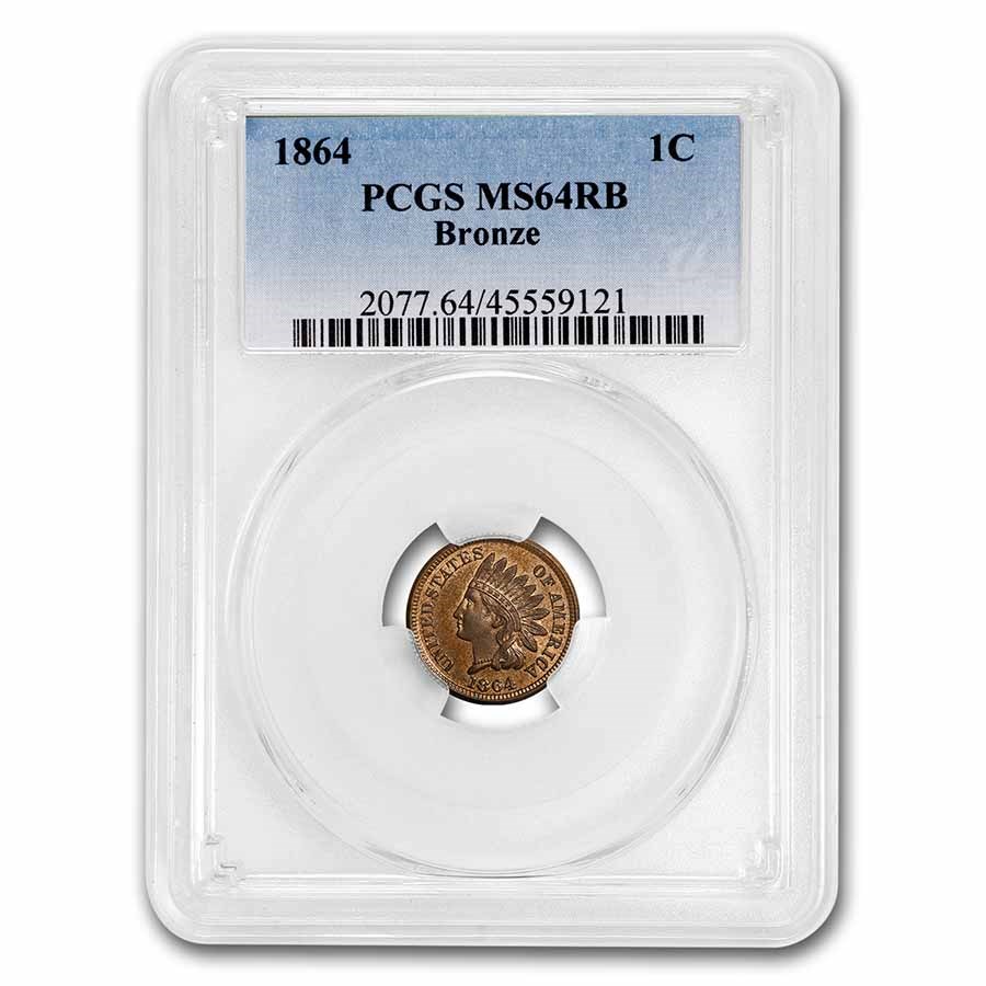 1864 Indian Head Cent MS-64 PCGS (Red/Brown Bronze)