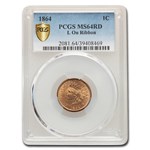 1864 Indian Head Cent MS-64 PCGS (Red, L on Ribbon)