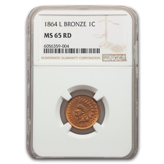 1864 Indian Head Cent MS-65 NGC (Red, Bronze with L) 1864 Indian Head Cent MS-65 NGC (Red, Bronze with L)