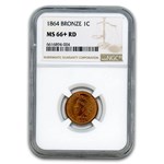 1864 Indian Head Cent MS-66+ NGC (Red, Bronze)