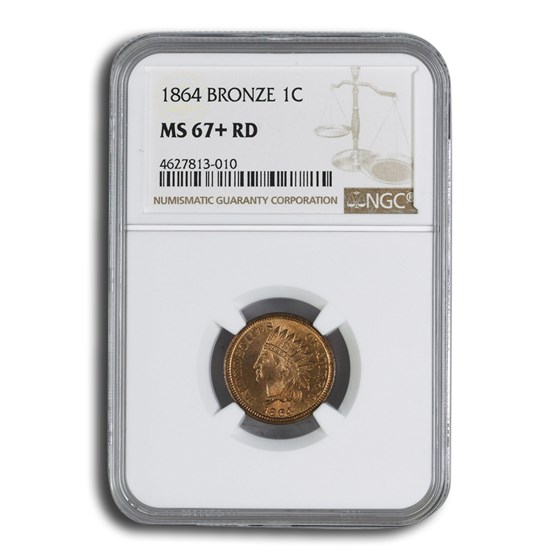 1864 Indian Head Cent MS-67+ NGC (Red, Bronze) 1864 Indian Head Cent MS-67+ NGC (Red, Bronze)