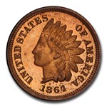 1864 Indian Head Cent PR-65 Cameo PCGS (Red, L on Ribbon)