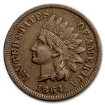 1864 Indian Head Cent XF (L on Ribbon)