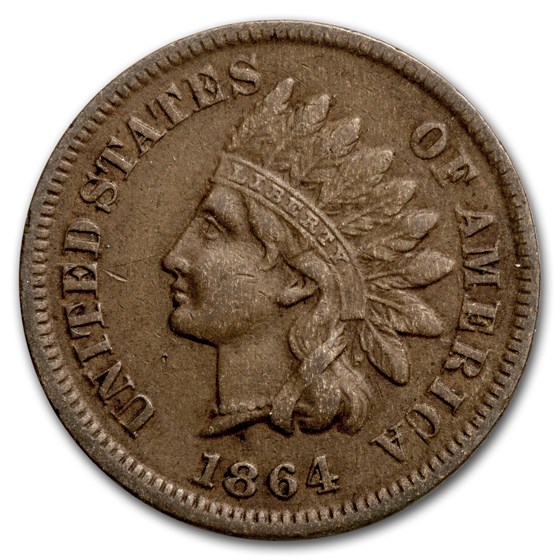 1864 Indian Head Cent XF (L on Ribbon) 1864 Indian Head Cent XF (L on Ribbon)