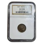1864-L Indian Head Cent AU-55 NGC (Brown)