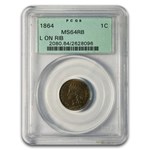 1864-L Indian Head Cent MS-64 PCGS (Red/Brown, L on Ribbon)