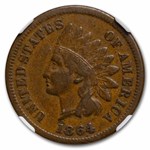 1864-L Indian Head Cent VF-25 NGC (L on Ribbon, Bronze)