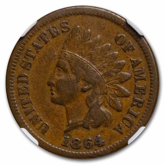 1864-L Indian Head Cent VF-25 NGC (L on Ribbon, Bronze) 1864-L Indian Head Cent VF-25 NGC (L on Ribbon, Bronze)