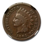 1864-L Indian Head Cent VG-10 NGC (Brown, Bronze)