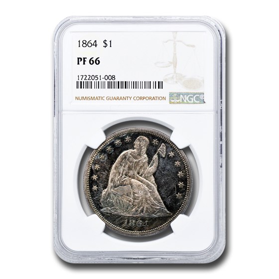 1864 Liberty Seated Dollar PF-66 NGC 1864 Liberty Seated Dollar PF-66 NGC
