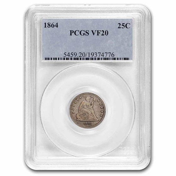 1864 Liberty Seated Quarter VF-20 PCGS 1864 Liberty Seated Quarter VF-20 PCGS