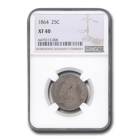 1864 Liberty Seated Quarter XF-40 NGC 1864 Liberty Seated Quarter XF-40 NGC