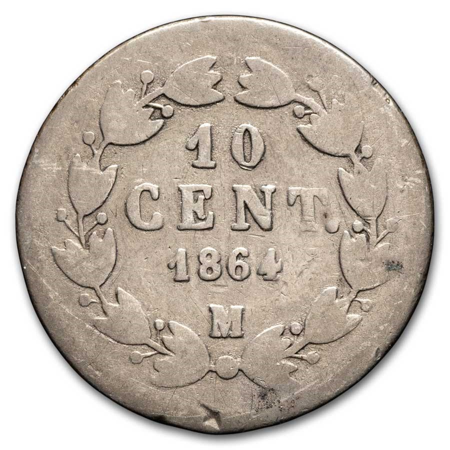 1864-M Mexico Silver 10 Centavos Avg Circ
