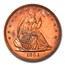 1864 Pattern Liberty Seated Half PR-66+ PCGS CAC (RB, J-392)