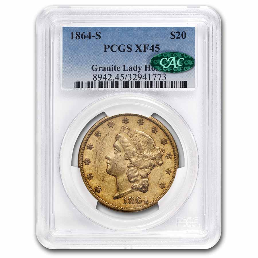 Buy 1864-S $20 Liberty Gold Double Eagle XF-45 PCGS CAC | APMEX