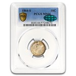 1864-S Liberty Seated Dime MS-66 PCGS CAC