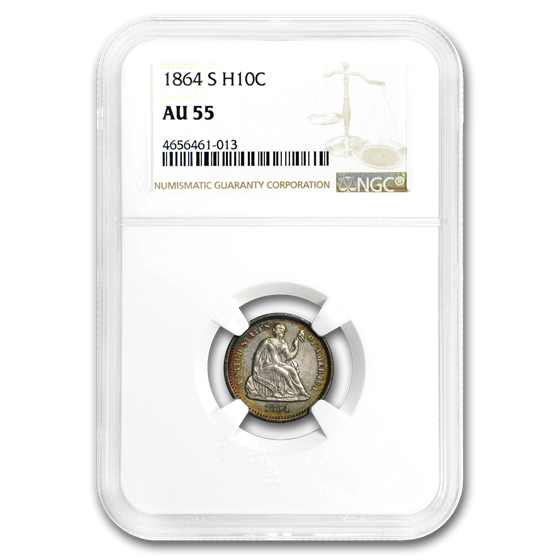 1864-S Liberty Seated Half Dime AU-55 NGC 1864-S Liberty Seated Half Dime AU-55 NGC