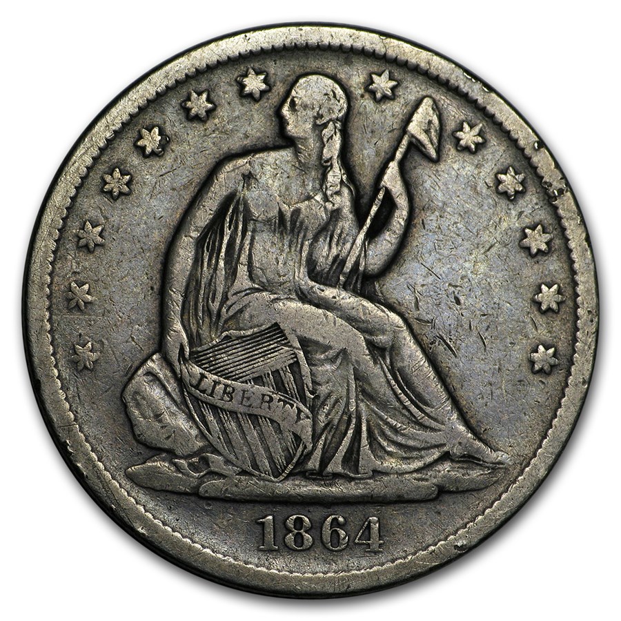 1864-S Liberty Seated Half Dollar VF