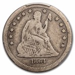 1864-S Liberty Seated Quarter Fine-12 PCGS