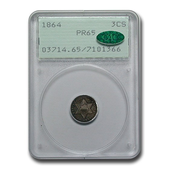 1864 Three Cent Silver PR-65 PCGS CAC 1864 Three Cent Silver PR-65 PCGS CAC