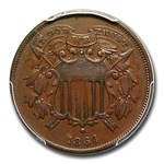 1864 Two Cent Piece AU-50 PCGS CAC (Small Motto)