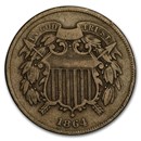 1864 Two Cent Piece Large Motto Fine
