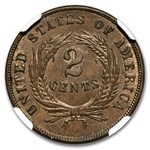 1864 Two Cent Piece Large Motto MS-63 NGC (Brown)