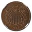 1864 Two Cent Piece Large Motto MS-63 NGC (Brown)