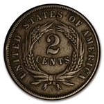 1864 Two Cent Piece Large Motto VF
