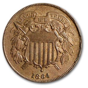 1864 Two Cent Piece MS-63 (Red/Brown) 1864 Two Cent Piece MS-63 (Red/Brown)