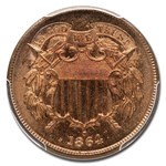 1864 Two Cent Piece MS-66 PCGS (Red)