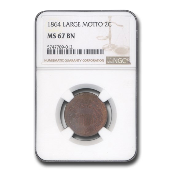 1864 Two Cent Piece MS-67 NGC (Large Motto) 1864 Two Cent Piece MS-67 NGC (Large Motto)
