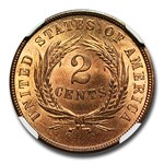 1864 Two Cent Piece MS-67 NGC (Red/Brown)