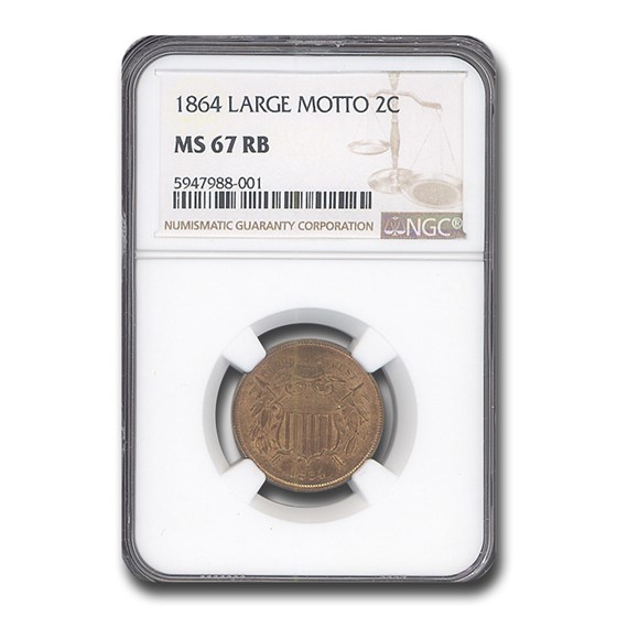 1864 Two Cent Piece MS-67 NGC (Red/Brown) 1864 Two Cent Piece MS-67 NGC (Red/Brown)