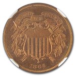 1864 Two Cent Piece PF-65 NGC (Red/Brown)