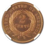 1864 Two Cent Piece PF-65 NGC (Red/Brown)