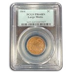 1864 Two Cent Piece PR-64 PCGS (Brown, Large Motto)