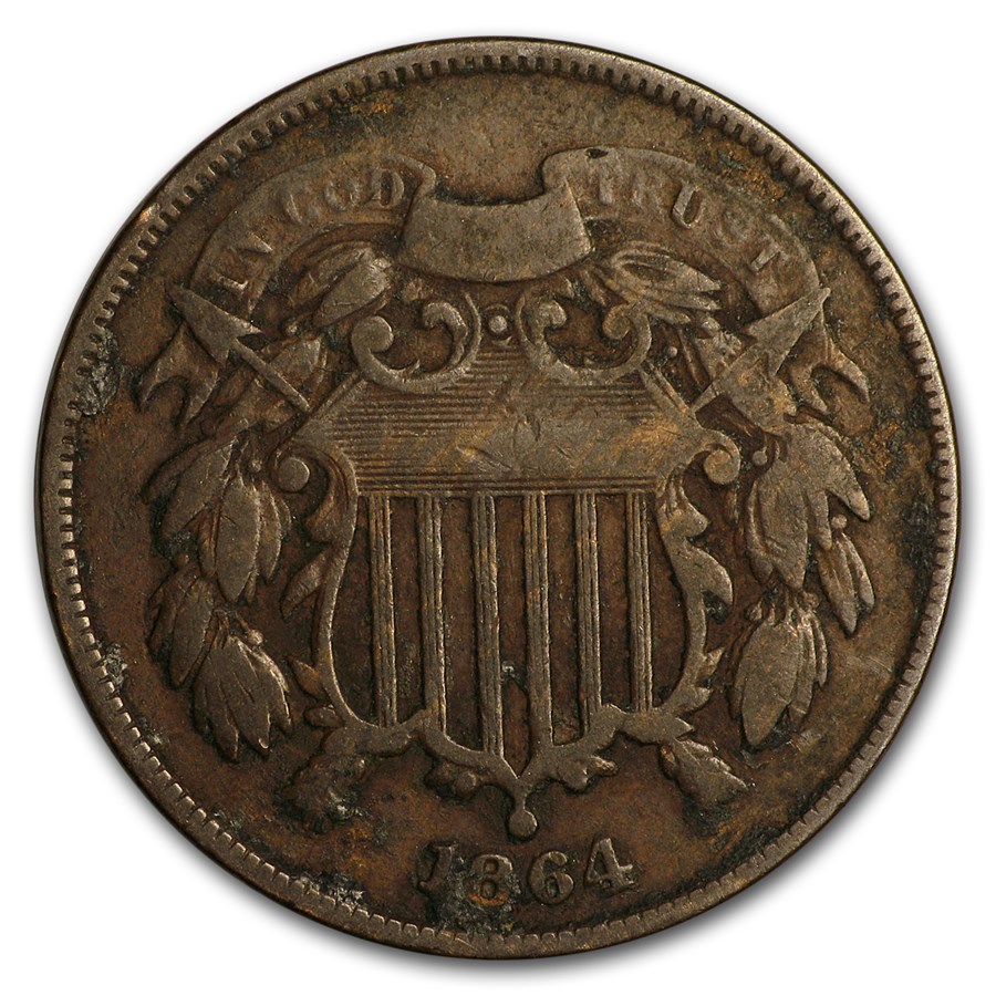 1864 Two Cent Piece VG
