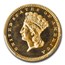 1865 $1 Indian Head Gold PR-64 Cameo PCGS CAC