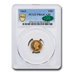 1865 $1 Indian Head Gold PR-64 Cameo PCGS CAC