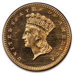 1865 $1 Indian Head Gold PR-64 Cameo PCGS CAC