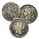 1865-1889 3 Cent Nickels Culls