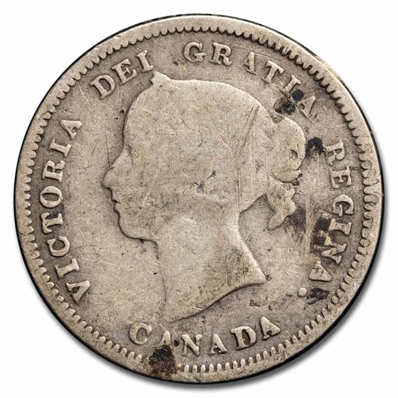 1865-1896 Newfoundland 5 Cents Avg Circ 1865-1896 Newfoundland 5 Cents Avg Circ