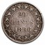 1865-1900 Newfoundland Silver 20 Cents Victoria Avg Circ
