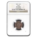 1865 $2.50 Liberty Quarter Eagle Pattern PF-65 NGC (R/B, J-439)